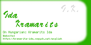 ida kramarits business card